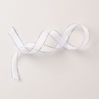 Silver & White 1/2" (1.3 Cm) Sheer Ribbon